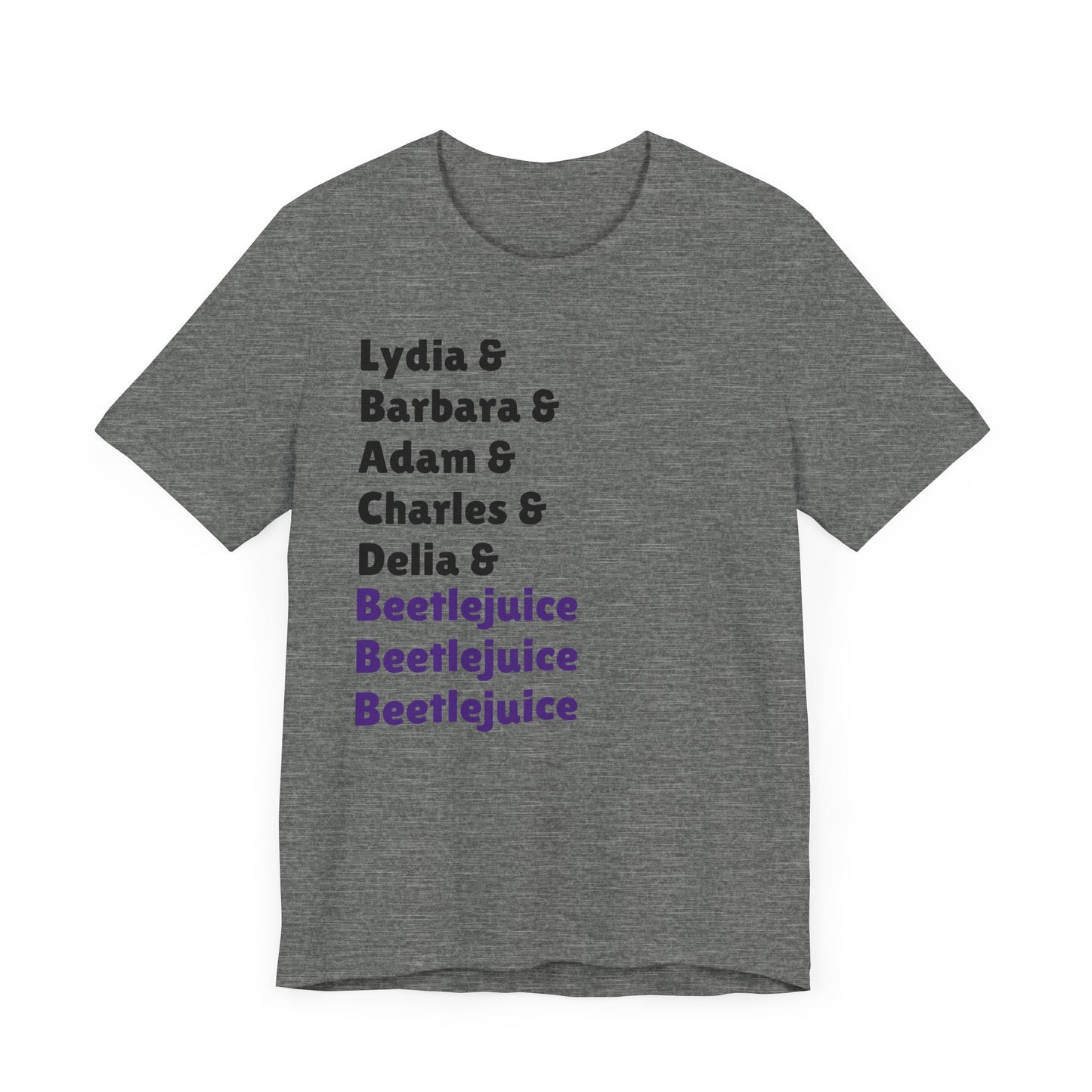 Beetlejuice Characters List Short Sleeve Tee Shirt - A Quirky Tribute to a Classic