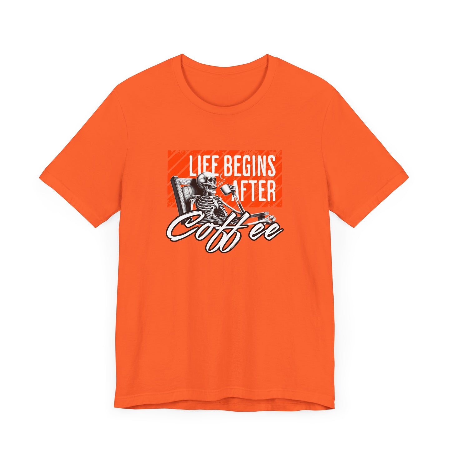 Life Begins After Coffee Halloween Tee – Funny Coffee Lover’s Shirt