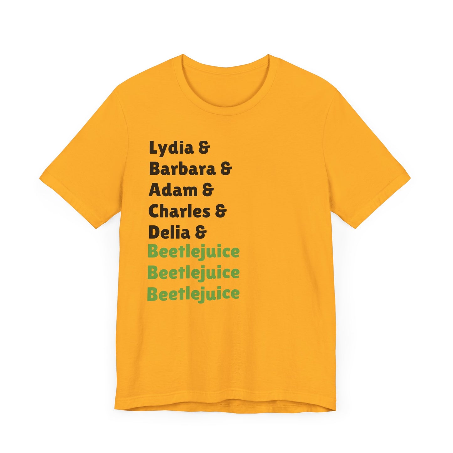 Beetlejuice Characters List Short Sleeve Tee Shirt - A Quirky Tribute to a Classic