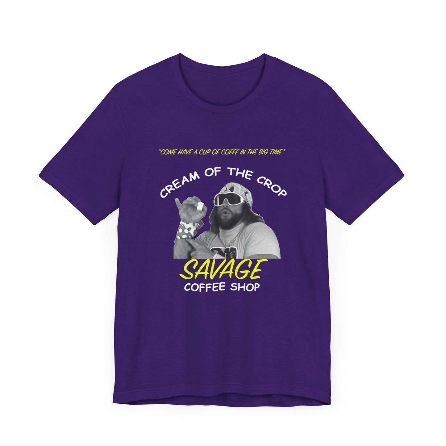 Savage Coffee Shop Short Sleeve T-Shirt - A Tribute to Macho Madness and Coffee