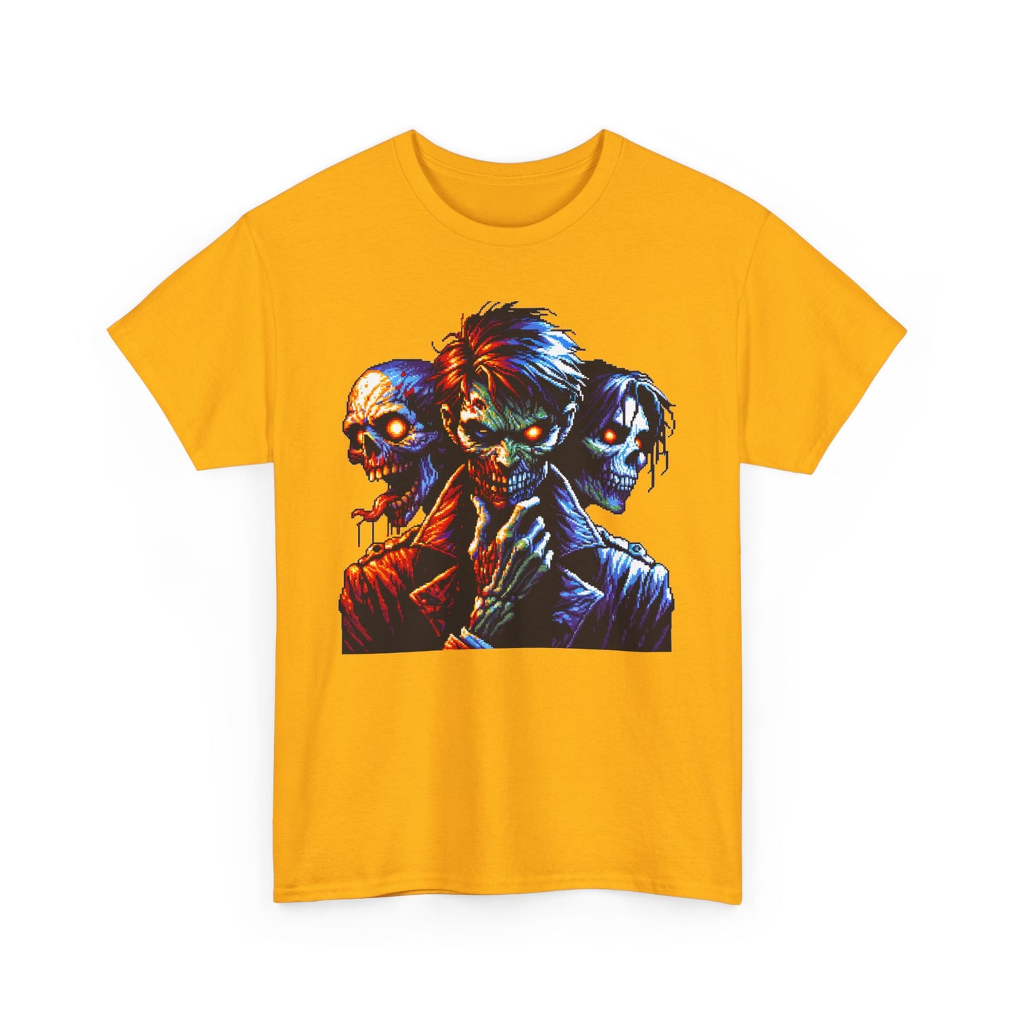 80's Pixelated Zombie Halloween Short Sleeve Tee Shirt