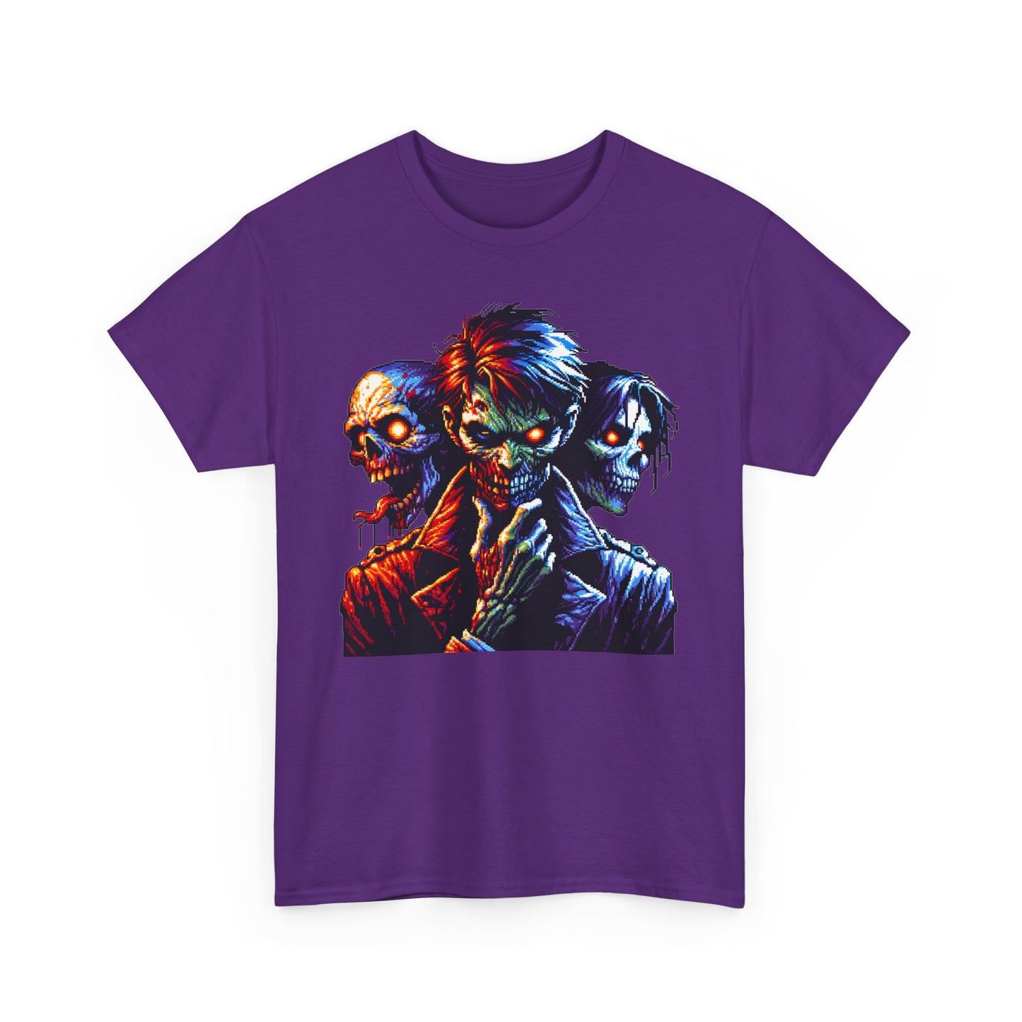 80's Pixelated Zombie Halloween Short Sleeve Tee Shirt