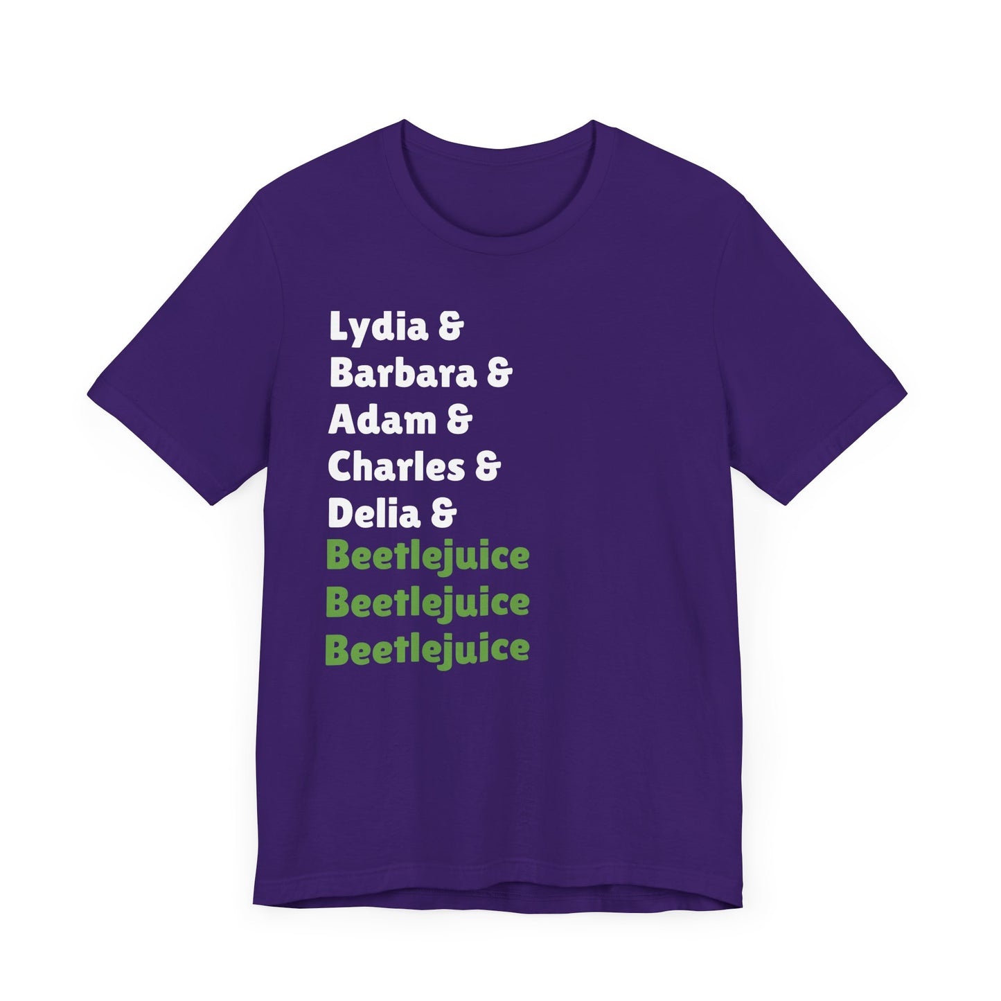 Beetlejuice Characters List Short Sleeve Tee Shirt - A Quirky Tribute to a Classic