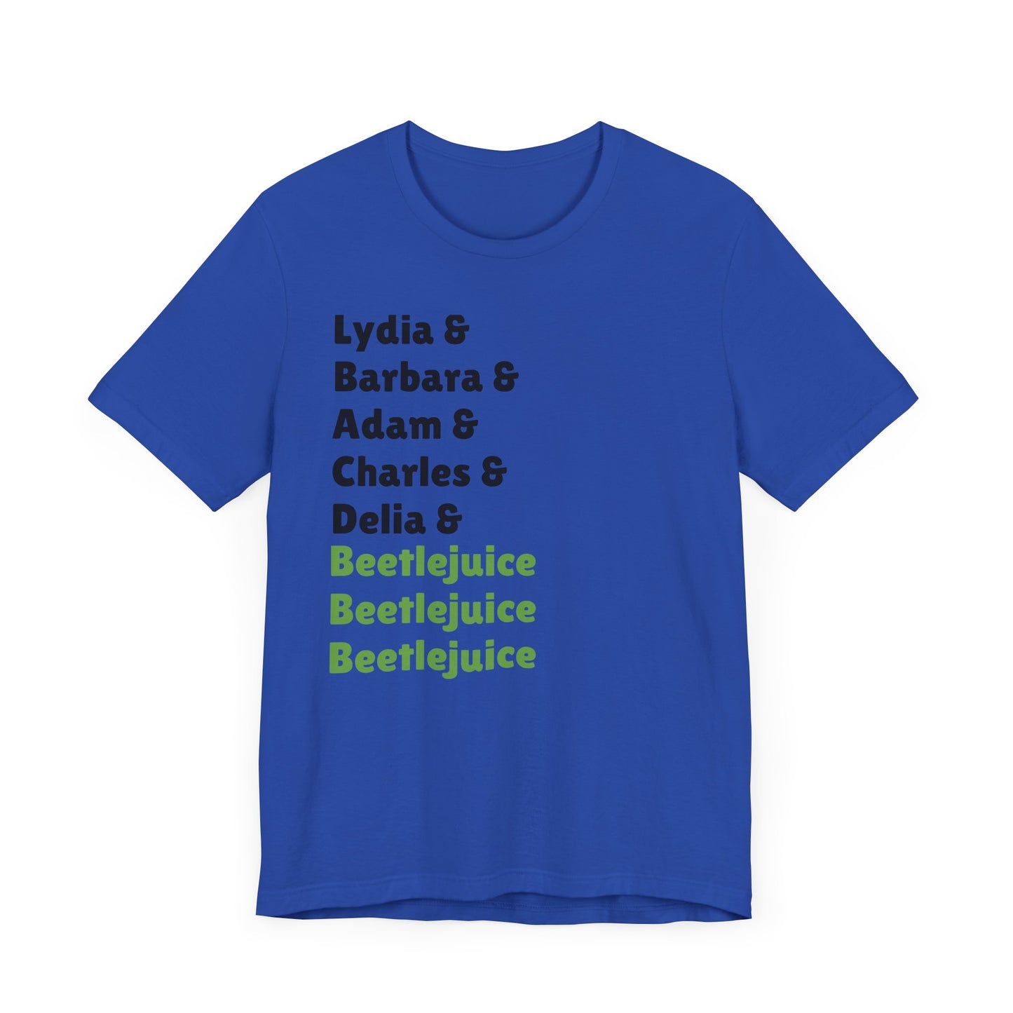 Beetlejuice Characters List Short Sleeve Tee Shirt - A Quirky Tribute to a Classic