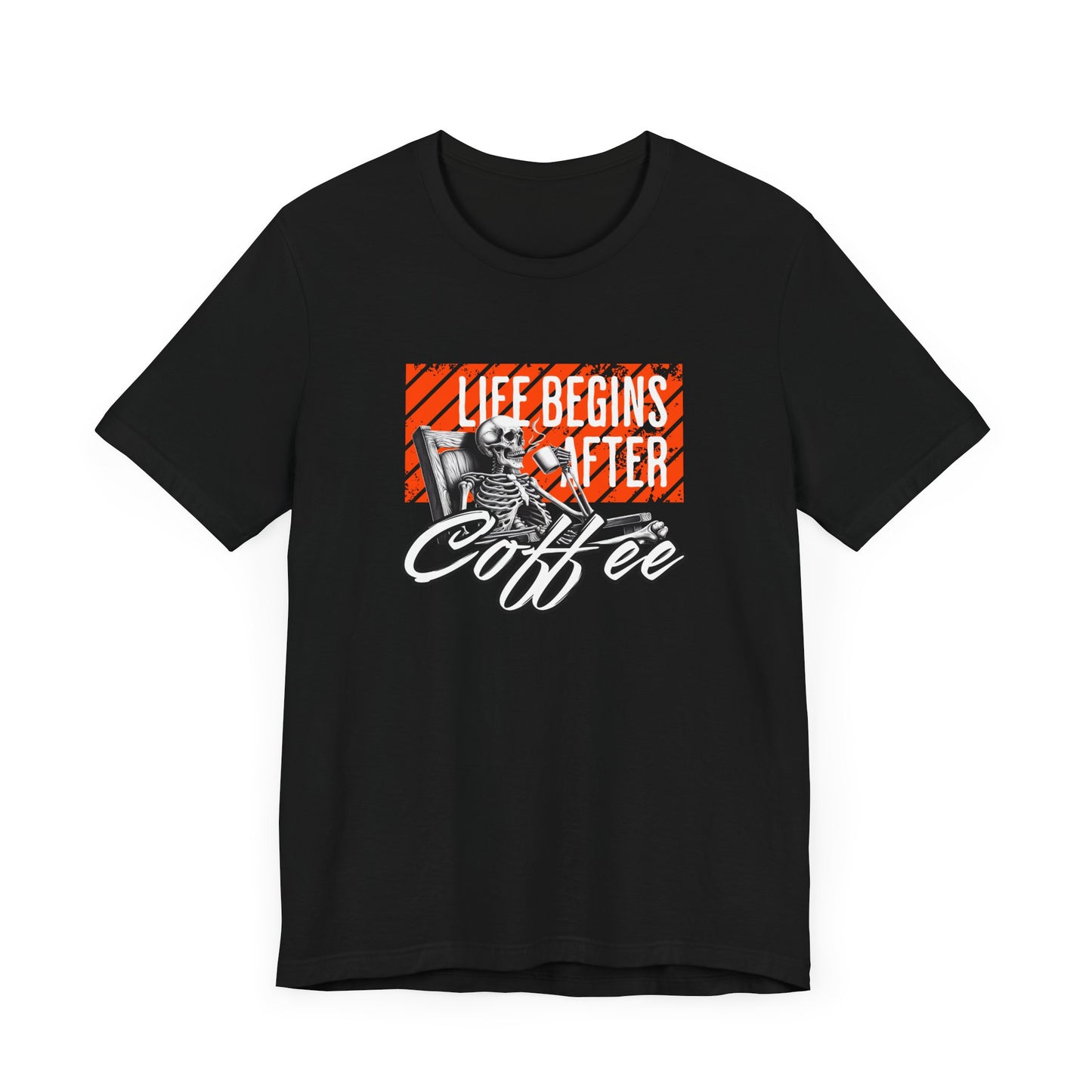 Life Begins After Coffee Halloween Tee – Funny Coffee Lover’s Shirt