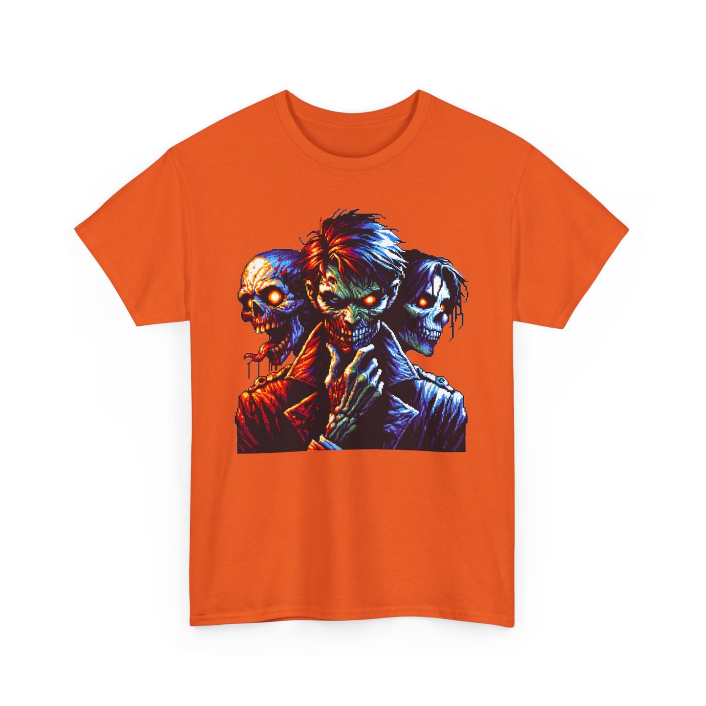 80's Pixelated Zombie Halloween Short Sleeve Tee Shirt